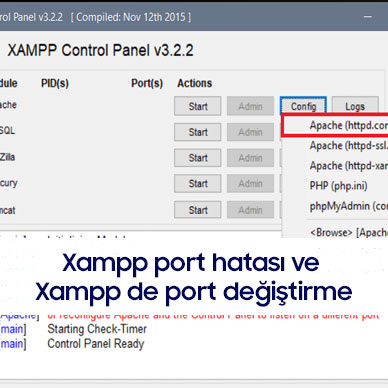 Xampp port hatası ve Xampp port değiştirme