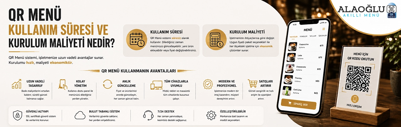  QR Menü Kullanım Süresi ve Kurulum Maliyeti Nedir?